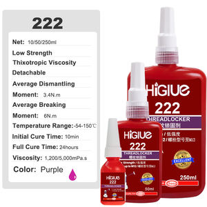<span class=keywords><strong>Precio</strong></span> <span class=keywords><strong>de</strong></span> fábrica Adhesivo anaeróbico Threadlocker Tornillo Pegamento 222 Sellador <span class=keywords><strong>de</strong></span> roscas <span class=keywords><strong>de</strong></span> color púrpura para embalaje Pernos <span class=keywords><strong>de</strong></span> bloqueo Tuercas - Product Image 1