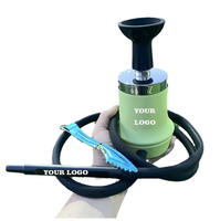 Ensemble de chicha portable mini tendance avec logo personnalisé gratuit et bol en silicone