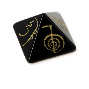 Juego de Piedras Curativas de Cristal Reiki con Pirámides Grabadas Naturalmente, Cho Ku Rei, Sei Hei Ki, Hon Sha Ze <span class=keywords><strong>Sho</strong></span> Nen, Dai Ko Myo 25mm * 20mm - Product Image 6