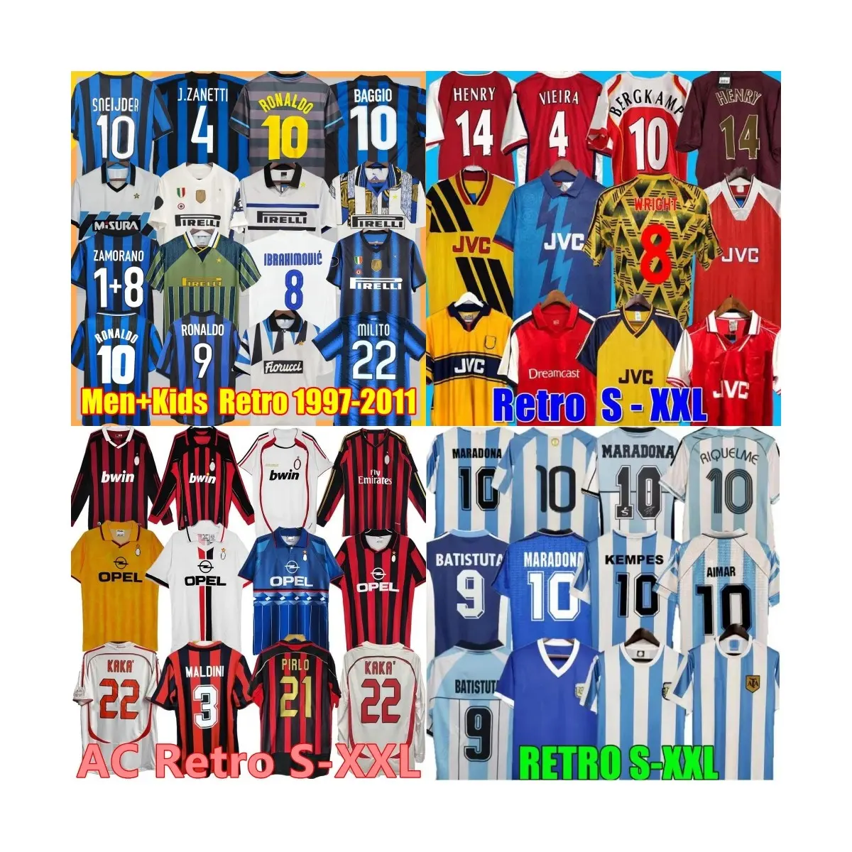 In Stock Wholesale Thailand quality Breathable Quick Dry Classic Retro Shirt Football Jerseys Futbol vintage soccer jersey