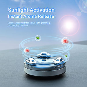 Diffuseur de parfum de voiture à énergie solaire avec aromathérapie, décoration de maison en métal et plastique, parfum d'huile essentielle solide, désodorisant d'air - Product Image 3