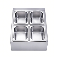 Support pour bac gastronorme 1/6 GN en acier inoxydable pour cuisine commerciale d'hôtel et de restaurant, modèle 4*2 grilles, 67x43x25cm