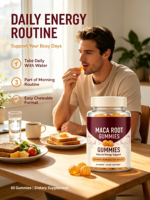 Gummies véganes à la racine de Maca OEM pour hommes et femmes - Soutien aux performances et à l'énergie, soutien immunitaire