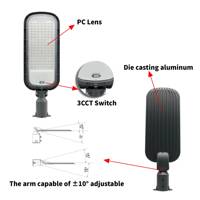 Lampe de rue LED extérieure OUTLUX G011 30W en alliage d'aluminium IP65 6500K CCT 130x75 Angle de faisceau Ra70 36000 heures Jardin Garantie 3 ans