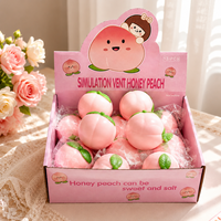 Jouet Squishy Pêche en PU 8cm, à Remontée Lente, Fruit Réaliste à Presser, Anti-Stress Sensoriel, Jouet Fidget Unisexe 14+ en Sachet OPP, Vente en Gros
