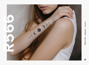 Autocollant de <span class=keywords><strong>tatouage</strong></span> temporaire personnalisé de petite taille, design manuel, imperméable, pour femmes, <span class=keywords><strong>tatouage</strong></span> semi-permanent au dos, étoile, lune, henné, fourniture d'usine - Product Image 2