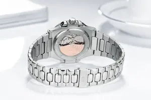 <span class=keywords><strong>Orologio</strong></span> da <span class=keywords><strong>Uomo</strong></span> di Lusso Paulareis Automatico a Carica Automatica Meccanico Luminoso in Acciaio Inossidabile con Quadrante Blu Grigio Caffè Nero <span class=keywords><strong>Bianco</strong></span> - Product Image 5