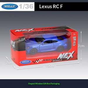 รถโมเดลโลหะผสมจำลอง Lexus RC F สเกล 1:36 ยี่ห้อ WELLY ของเล่นแบบดึงถอยหลังสำหรับเด็ก ของสะสม ของขวัญ ขายส่ง - Product Image 4
