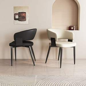 Modern Dining Chair With Backrest For Home And Restaurant Use Nordic Style Italian Design Adult Size - Product Image 3