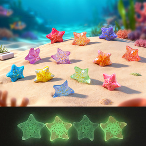 Figurines de mini étoiles de mer lumineuses en résine, ornements miniatures qui brillent dans le noir pour micro-paysages, jardins féériques et décorations d'aquariums - Product Image 1