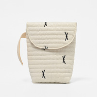 Pochette de rangement matelassée en coton brodé, petite pochette de maman, sac de rangement pour accessoires de bébé, pour le transport quotidien