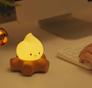 Cute Creative <b>Small</b> Bonfire Silico LED Night <b>Light</b> USB Chargeable Anti-Slip Base Warm <b>lights</b> Dimmable Desktop Bedroom Flame Lamp - Product Image 3