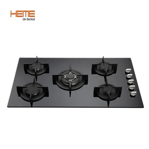 8mm Tempered Glass 5 Burner Cooker <b>Stove</b> Home Kitchen Appliances Built-In Gas With CE Approval - Product Image 1
