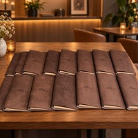 Porte-menu personnalisé en cuir PU vintage, avec logo en relief, pour cocktails et vins, idéal pour bar, lounge, restaurant