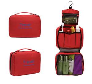 Bolsa de Aseo Portátil Estilo Deportivo 300D con Gancho y Cierre de Cremallera, Estuche Cosmético Oxford para Niñas, Logotipo Personalizado para Uso Promocional - Product Image 3