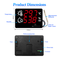 Thermomètre hygromètre numérique avec sonde externe en métal haute température, transmetteur RS485 Modbus pour la surveillance environnementale