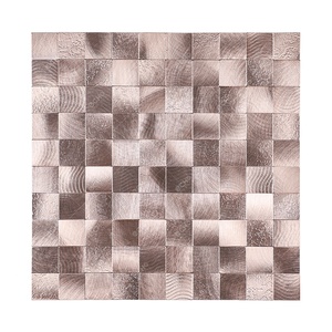 Atractivo Mosaico de Aluminio Texturizado en Oro Rosa, Autoadhesivo, para Revestimiento de Cocina - Product Image 1