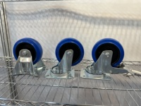 SQ Castor 125x36mm Roulette élastique en caoutchouc bleu