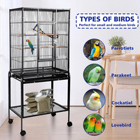 Conception améliorée JH-Mech Matériau robuste Sécurité stable et cadre en métal solide Conception attentionnée Cage à oiseaux grande taille