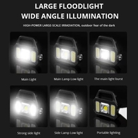 Lampe de travail COB super lumineuse de 1000 lumens, lampe de camping multifonctionnelle pour l'extérieur, lanterne solaire rechargeable, lampe torche LED