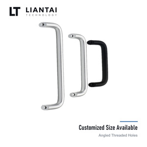 Poignée de porte en alliage d'aluminium argentée ou noire, poignée ovale biseautée pour armoire d'instruments industriels, poignée de préhension pour équipement - Product Image 5