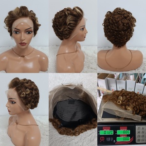 Promoción Letsfly Chioma para Pelucas Pixie, Cabello Remy de Color, Peluca Corta y Rizada con Frente de Encaje 13x4 para Mujeres Negras - Product Image 3