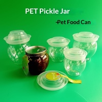 Pot en plastique PET de 450 ml avec couvercle transparent hermétique pour le stockage des aliments, idéal pour les légumes marinés du Sichuan et l'emballage de thé au lait