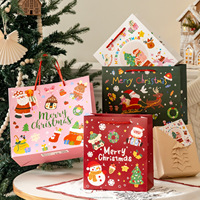 Sac cadeau de Noël créatif et mignon en carton rigide épais pour offrir des cadeaux, ranger des objets et emballer des présents de Noël