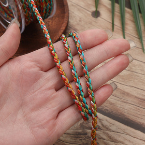 Cordon tressé artisanal en corde colorée à 12 brins, non élastique, durable, pour bracelet, lanière, bijoux, pendentif, fournitures d'artisanat, petite taille - Product Image 3