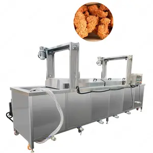 Commercial Electric Automatic Samosa Gas Fried Onion Dumpling Conveyor Belt Frying Machine Chicken Leg Egg Namkeen Deep Fryer