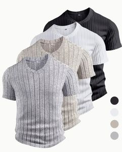 Vente en gros de t-shirts de sport en tricot avec logo personnalisé pour hommes chemises en tricot simples nouveau modèle de t-shirt pull pour hommes - Product Image 5