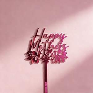 Décoration <span class=keywords><strong>de</strong></span> gâteau transfrontalière style Ins pour la Fête des Mères, carte à insérer en acrylique double couche - Product Image 6