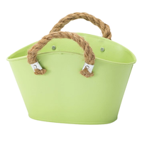 Pot de fleurs en métal galvanisé style campagnard, rustique, écologique, durable, léger, seau, vase, pichet pour la maison