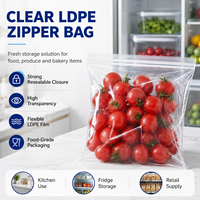 Fabrikant van doorzichtige, voedselveilige, hersluitbare verpakkingen voor fruit, groenten en brood, met ritssluiting, aangepaste logo's, LDPE ziplock zakken
