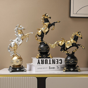 Ornements de succès équestre, richesse immédiate, artisanat en résine, décoration de <span class=keywords><strong>la</strong></span> maison, salon, entrée, armoire à vin, bureau, cadeaux d'affaires - Product Image 1