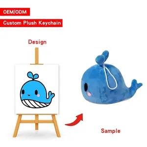 Customized Promotional Stuffed Sea Animal Little Plush Toy Shark Keychains