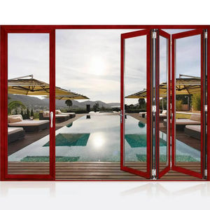 SZG Cadre en <span class=keywords><strong>bois</strong></span> Portes accordéon extérieures en aluminium Patio Portes pliantes en verre - Product Image 1