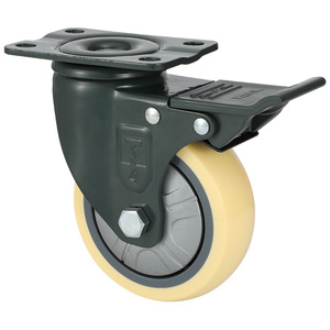 Roulettes de service moyenne à <span class=keywords><strong>lourde</strong></span>, roues en nylon, profil bas, 3 pouces, universelles, avec frein - Product Image 1