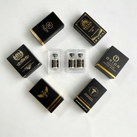 Boîte en papier personnalisée résistante à l'eau avec estampage à chaud noir et or, finition brillante UV, pliable, logo imprimé holographique, emballage cadeau