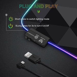แผ่นรองเมาส์เกมมิ่ง <span class=keywords><strong>Onikuma</strong></span> G6 RGB ขนาด 800x300x4 มม. แผ่นรองโต๊ะกันลื่นขนาดใหญ่ พร้อมไฟ RGB LED สำหรับคีย์บอร์ดและเมาส์เกมมิ่งบนพีซี ควบคุมด้วยเมาส์ Hero - Product Image 5