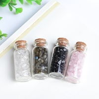 Bouteille de cristal naturel 20x50mm, bouteille à vœux en quartz rose, agate, améthyste, mini flacons de parfum