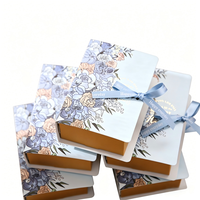 Boîte cadeau en carton imprimé rose personnalisée, emballage de luxe durable pour fête nuptiale, souvenir de mariage