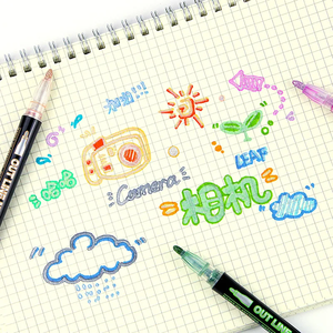 ปากกามาร์กเกอร์ศิลปะลายเส้นคู่24สีปากกากราฟฟิตี้ร่างแบบ DIY ปากกาเน้นข้อความสมุดภาพไดอารี่ - Product Image 4