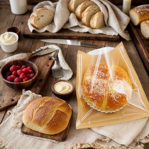 Sacs alimentaires en papier kraft brun, résistants à la graisse et à l'huile, thermoscellables, avec fenêtre transparente, pour beignets, nouveau design personnalisé. - Product Image 5
