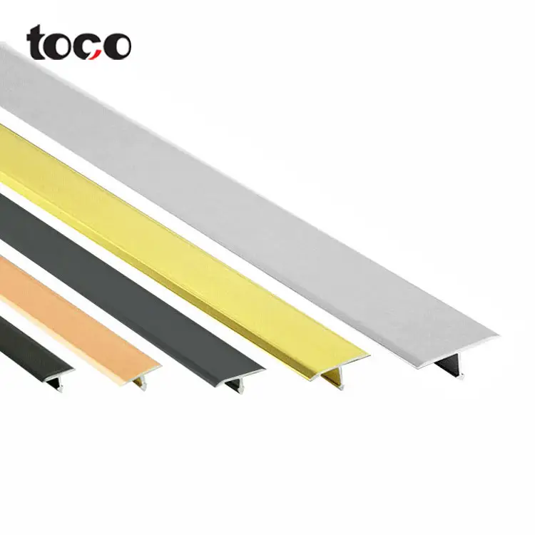 Toco decorativo profilo per piastrelle in acciaio inossidabile acciaio inossidabile oro titanio trim decorativo a forma di t trim t modanatura trim