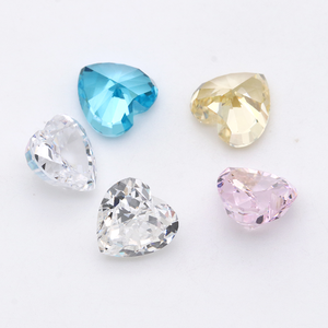 Nhà máy trực tiếp aaaaaa <span class=keywords><strong>Cubic</strong></span> <span class=keywords><strong>Zirconia</strong></span> 8x8 mét nghiền nát Iced cut tổng hợp CZ đá quý hình trái tim Loose CZ Stones đối với trang sức - Product Image 2