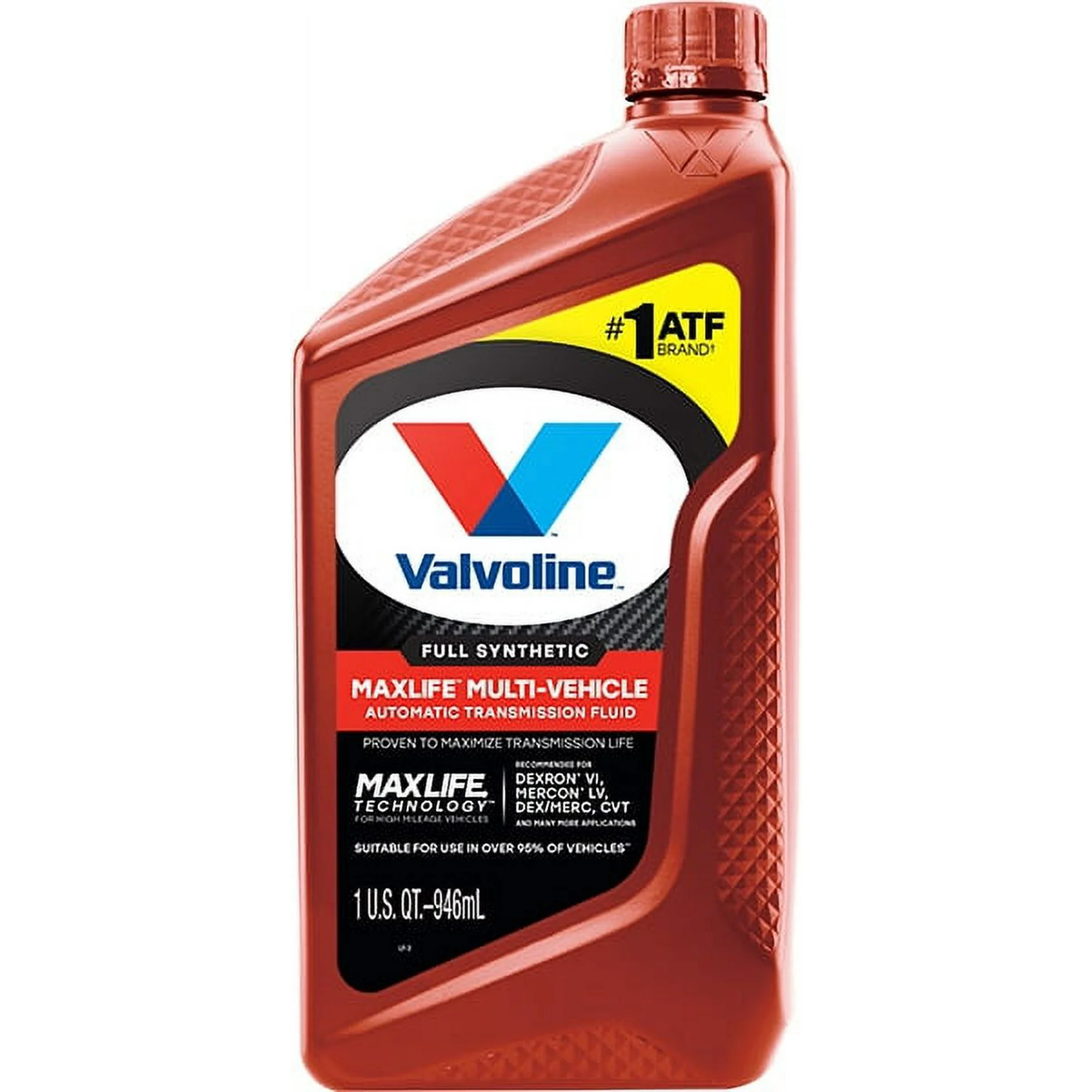 Valvoline MaxLife 1 QT Full Synthetic Multi-Vehicle Automatic Transmission Fluid (ATF) Plastic Bottle Made in USA Auto Parts Image 1