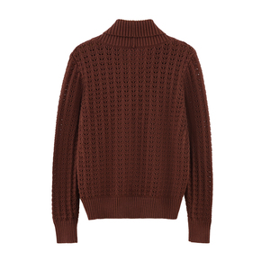 Cardigan en tricot personnalisé pour homme à manches longues, col rabattu, ajouré, double boutonnage - Product Image 2