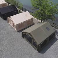 Grande tente de glamping gonflable quatre saisons à double couche 17,2 m² 1 chambre 1 séjour pour camping familial en extérieur à montage rapide par structure pneumatique