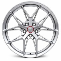 Jantes monobloc forgées 18-22 pouces, finition argent liquide, 5 branches concaves, 5x112/114.3/120, pour la course